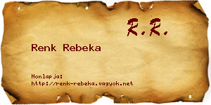 Renk Rebeka névjegykártya